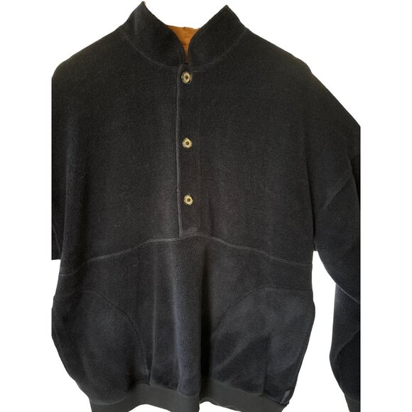 Straight Down Golf Pullover Mens Size Large Navy Soft Terry‎ Henley Sweater USA - Picture 2 of 9